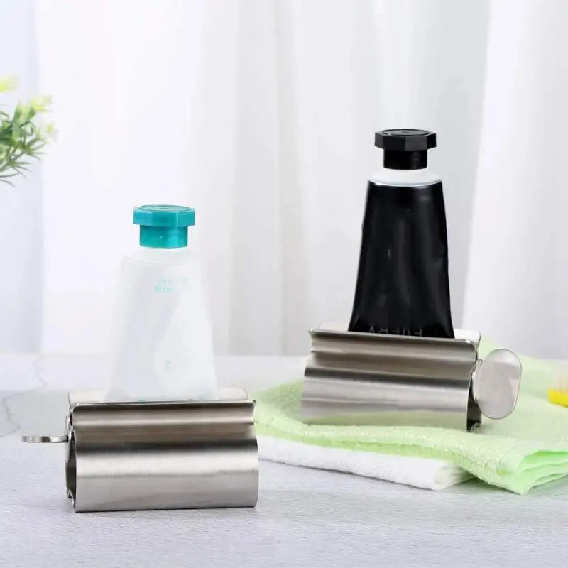 Hot Stainless Steel Rotate Wringer Roller Dispenser For Ointments Cosmetics Toothpaste Bathroom Accessories