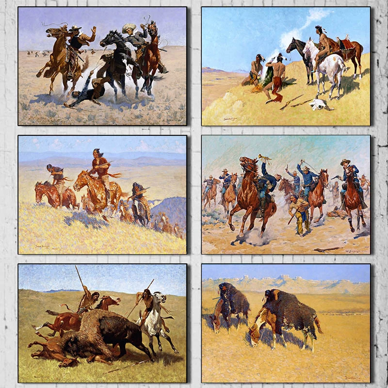 

Винтажные плакаты с изображением Старого Западного буйвола, фотопечать на холсте, Настенная картина для гостиной, домашний декор, подарки