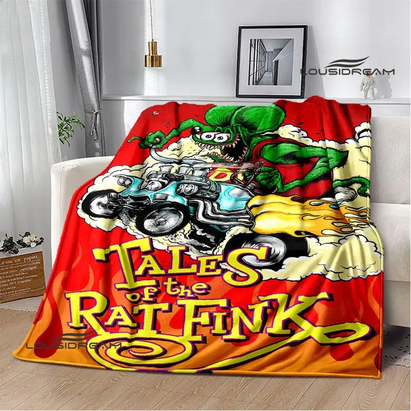 Tales of the Rat Fink Anime Blanket Picnic Blanket Flannel Soft and Comfortable Home Travel Blanket Birthday Gift Bed Blanket