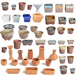 Mini Pocket Red Pottery Thumb Basin Mini Succulent Plant Pot Small Pot Ornaments Fairy Garden Miniature Dollhouse Decoration