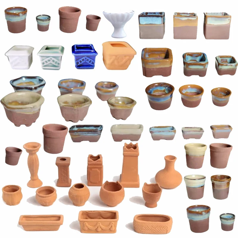 Mini Pocket Red Pottery Thumb Basin Mini Succulent Plant Pot Small Pot Ornaments  Fairy Garden Miniature Dollhouse Decoration