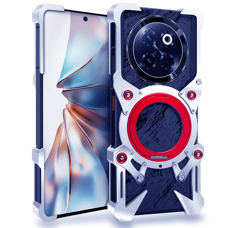 Magnetic Aluminum Metal Frameless Bumper 360 Rotation Shockproof Stand Phone Case For ZTE Nubia Z60s Z50s Pro for Axon 60 Ultra