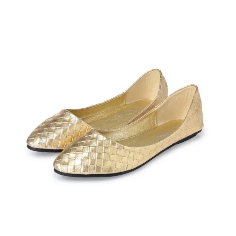 BEYARNE Plus Size 35-41 Fashion Flats gold silver flats for women's  Flat Heel Shoes  Fashion Flats Free Shipping