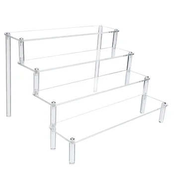1/2/3/4/5 Lagen Acryl Beweegbare Pop Display Stand Speelgoed Model Schommel Rack Pop handgemaakte Cosmetica Trapeziumvormige Taart Opbergrek