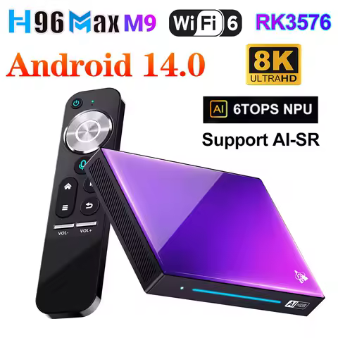 H96 MAX M9 RK3576 AI Super Resolution 8K Video WiFi6 BT5.4 8G 128G LPDDR4 Android 14 Smart TV Box Media Player Set Top Box
