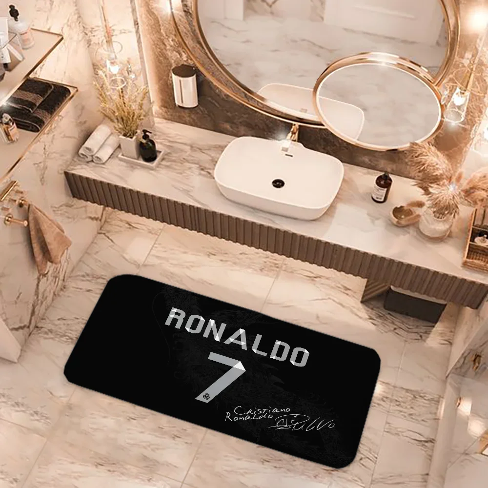 Bath Mat Rug Bathroom Foot Mat Non-slip Mat Small Floor Mats Door Mat Cristiano Ronaldo Entrance Carpet for Kitchen Carpets Rugs