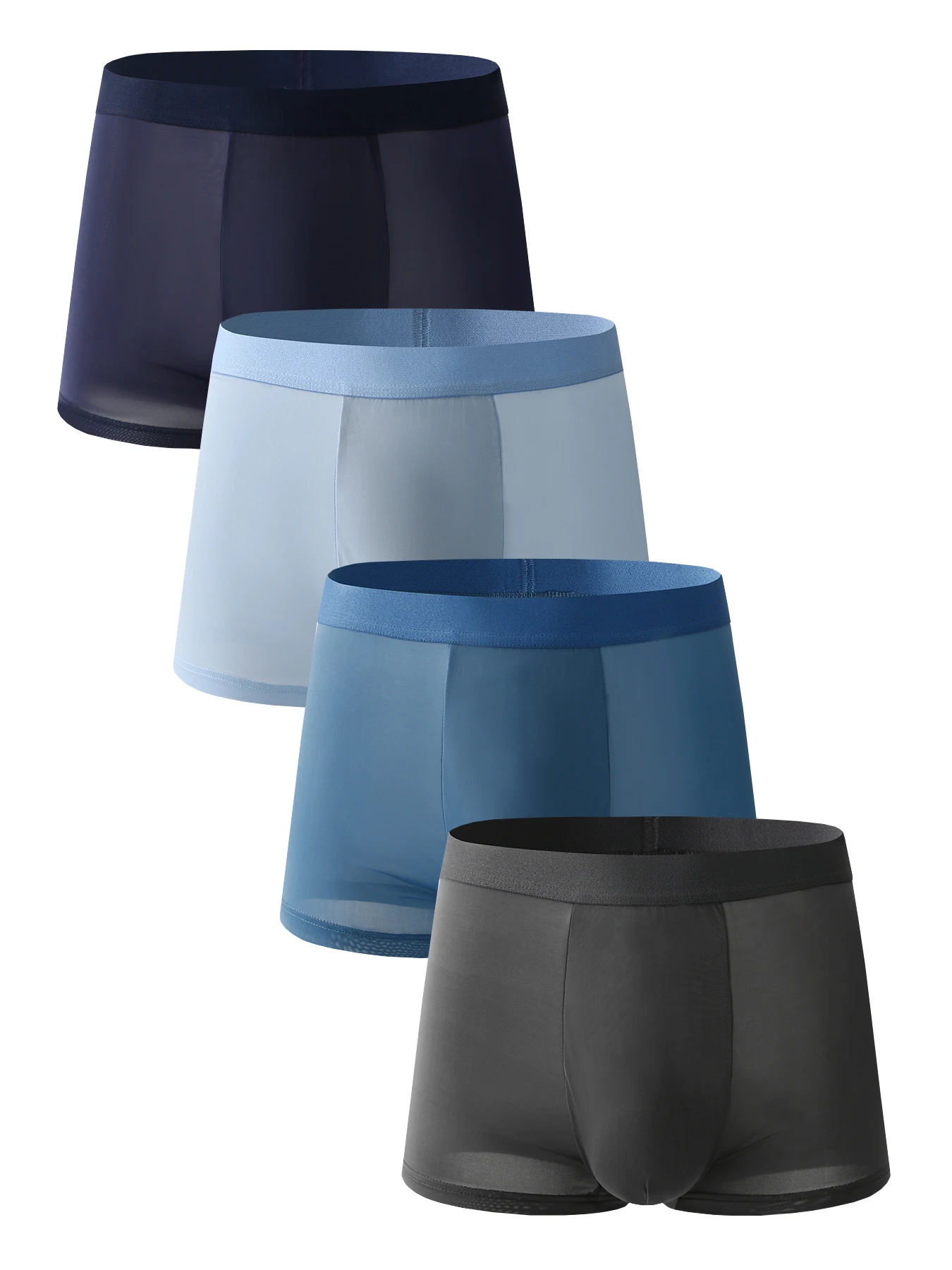 

4 шт. Простое мужское нижнее белье, повседневные мужские трусы в стиле ледяного шелка