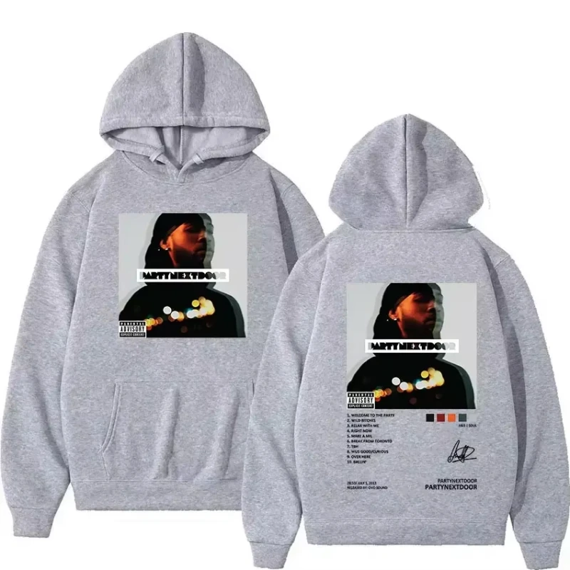 الرجال مقنعين ألبوم الموسيقى هوديي الهيب هوب موضة الرجعية القوطية البلوز مغني الراب Partynextdoor هوديي مع غطاء محرك السيارة #2