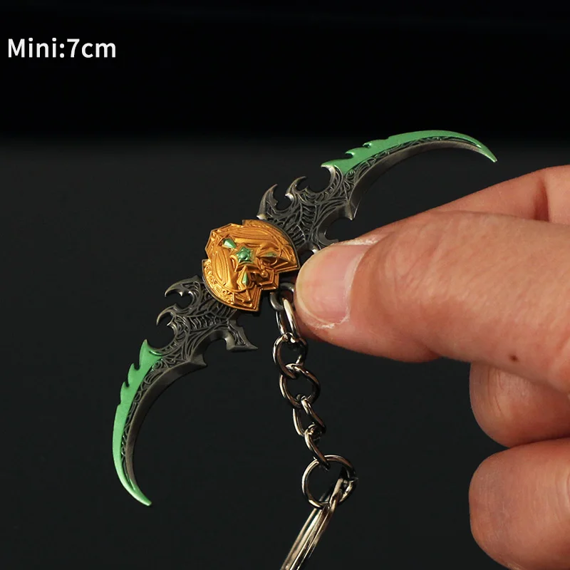 High Quality World of Warcraft Warglaive of Azzinoth Metal Keychain Sword Weapons Model Katana Christmas Gifts Toy for Boy