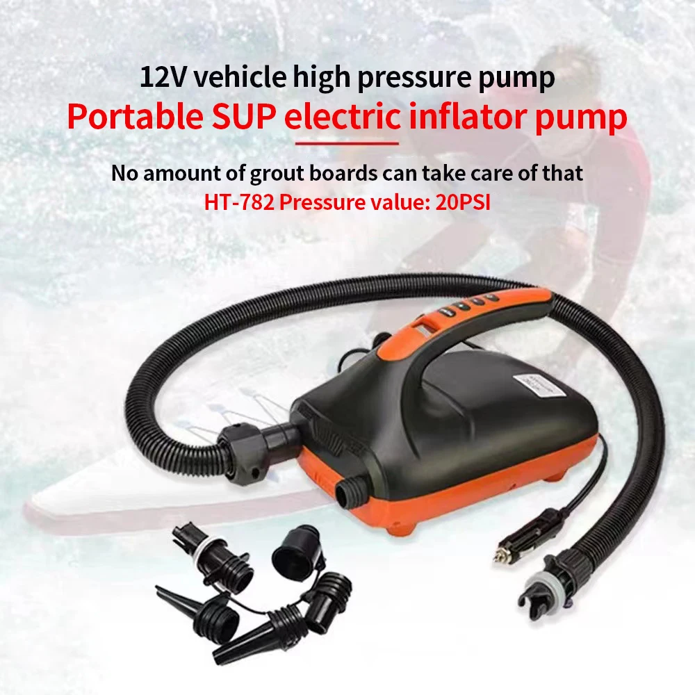 

20PSI SUP Board Pump Electric Inflation Deflate Kayak Boat for Surfing Kite Mattress Tent Stand Up Paddle 12V Vehicle Power