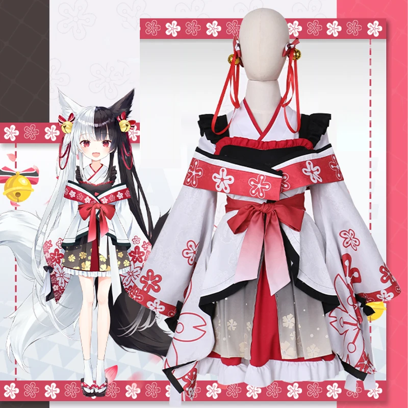 

VTuber cos Alice Mana Cosplay Cute Kimono Nijisanji virtual idol Female kimono Costume A