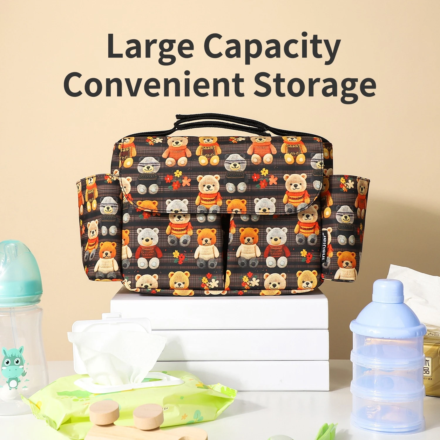 

Baby Multi-functional Stroller Bag Waterproof Child Convenient Hanging Storage 0-2Y Large Capacity Portable Mommy Package Travel