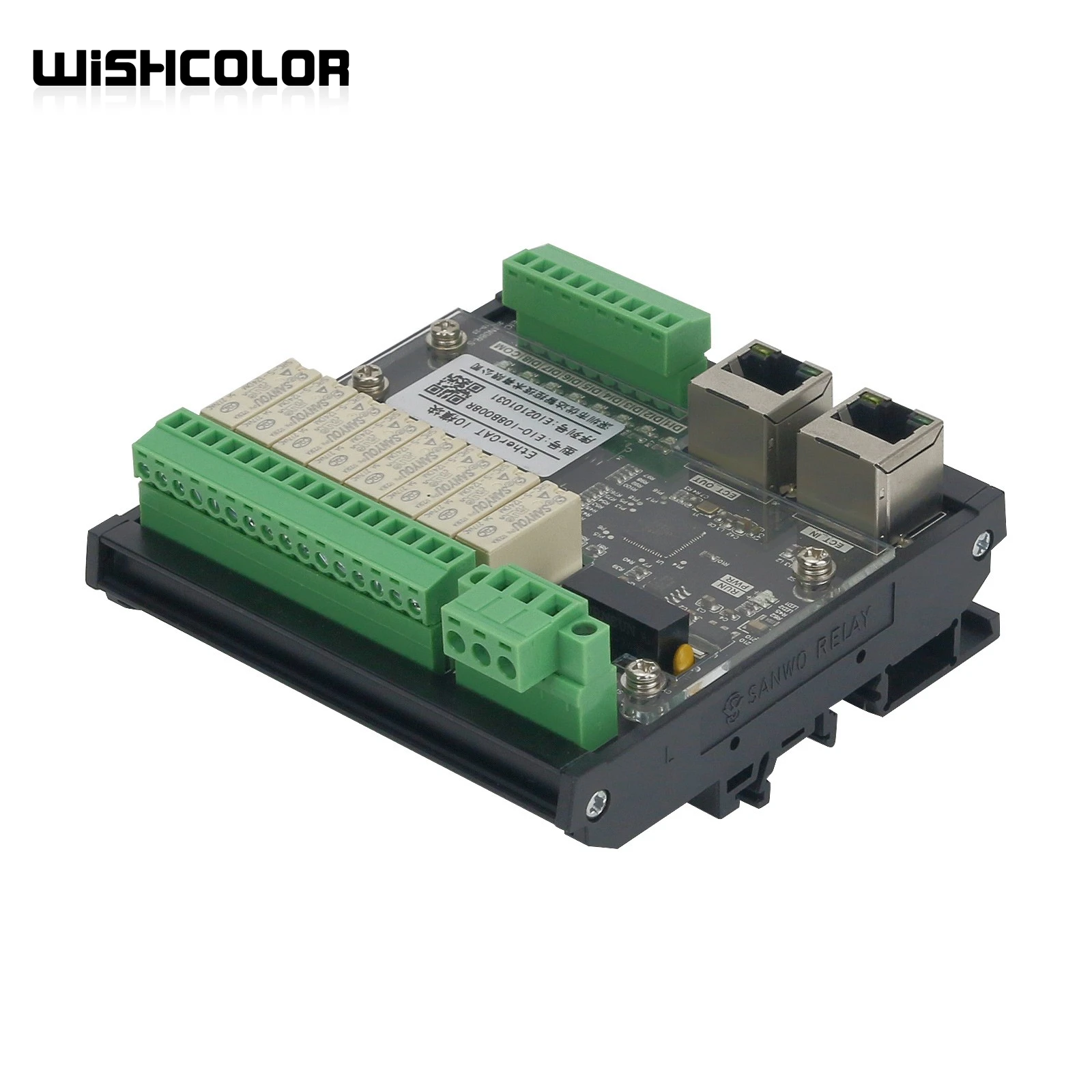 Wishcolor EIO-I8BO8R IO Module PLC Input Output Module 8DI 8DO Supporting For EtherCAT Communication Protocol