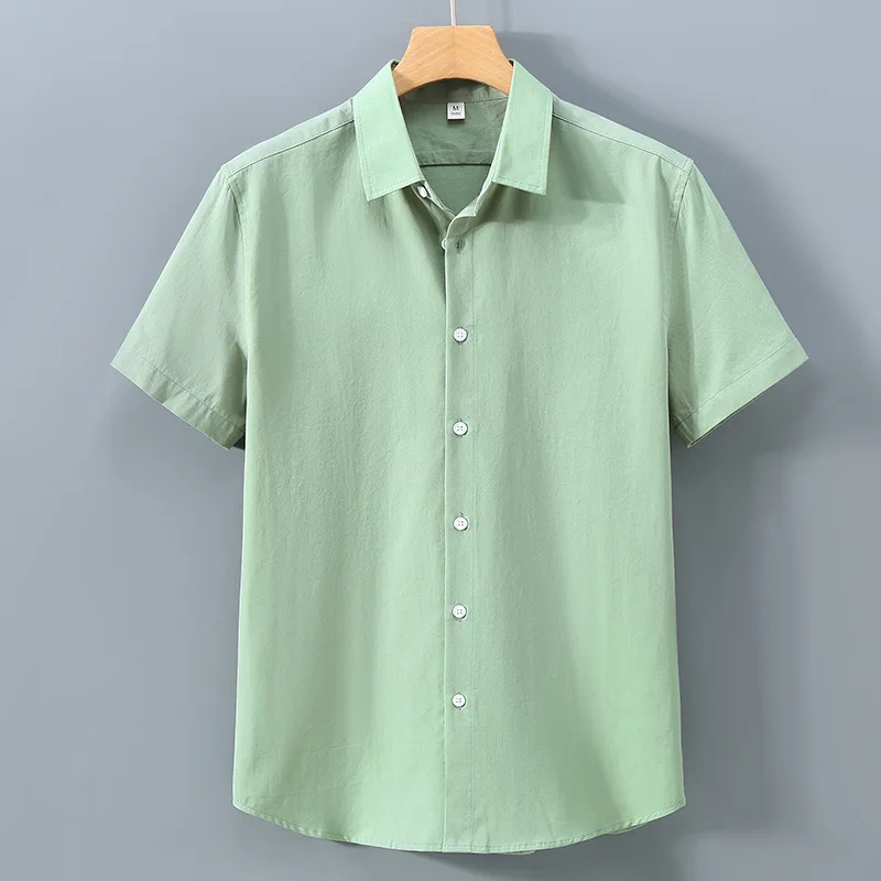 Simple Lapel Shirt Men's Spring Cotton Casual Shirt Learn Versatile Loose Coat