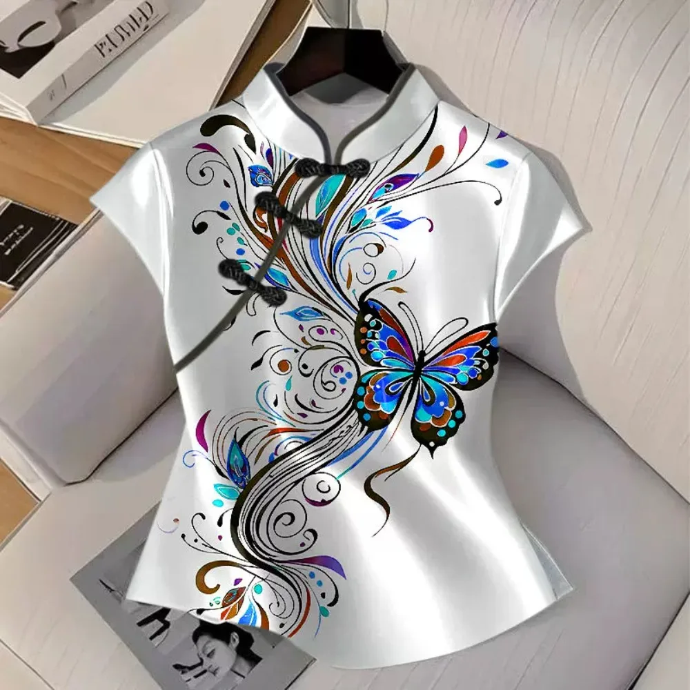 Y2k Top Vintage T-Shirts Women Clothes Qipao Shirts for Women Clothing Hanfu Tshirt Harajuku Ethnic Style Summer Streetwear