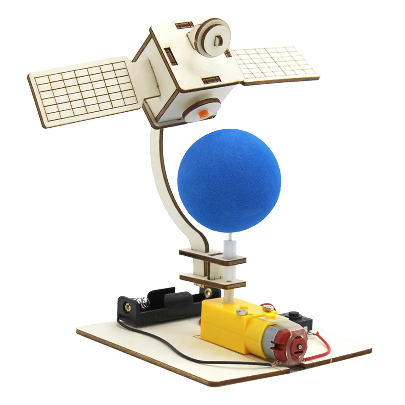 Holz Satelliten Wissenschaft Kits Holz 3D Puzzle physikalisches Experiment Raumstation Spielzeug für die Schule