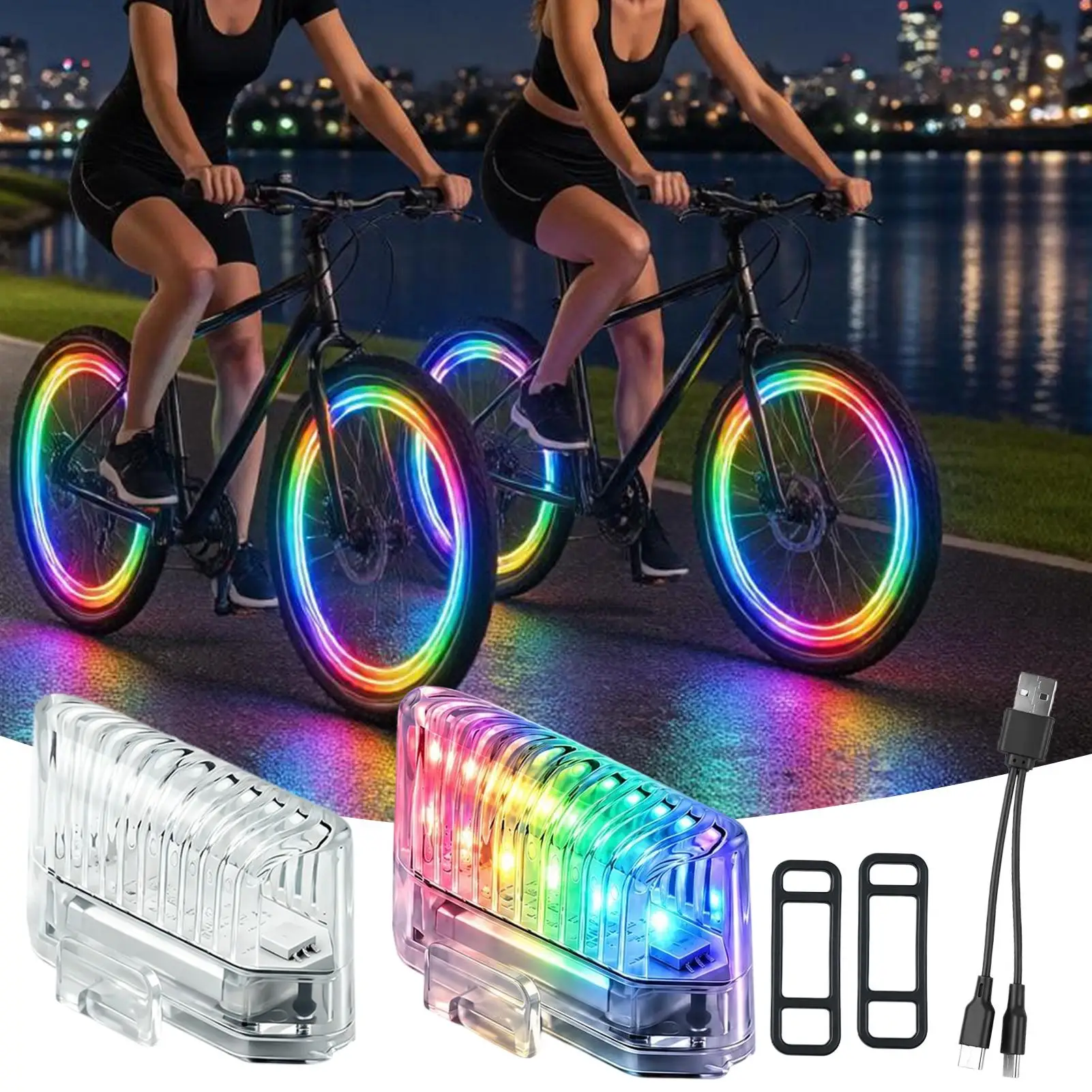 LED Bicycle Spoke Lights Bicycle Tire Lamp Night Riding Safety Spoke Light for Outdoor Adventure Mountain Road
