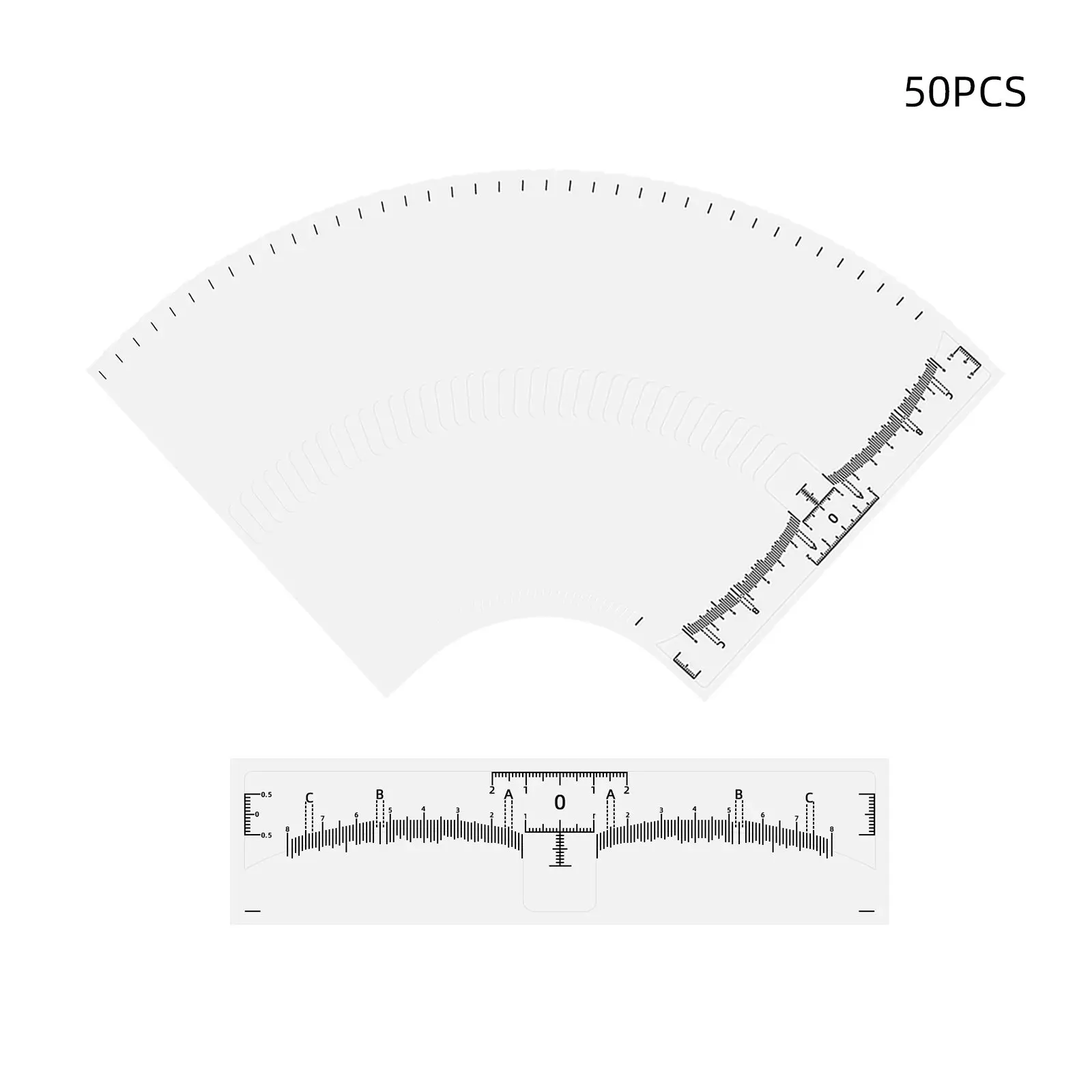 

50pcs Semi Permanent Disposable Eyebrow Ruler Microblading Eyebrow Tattoo Position Ruler Guide Makeup Eyebrow Measure Stencil