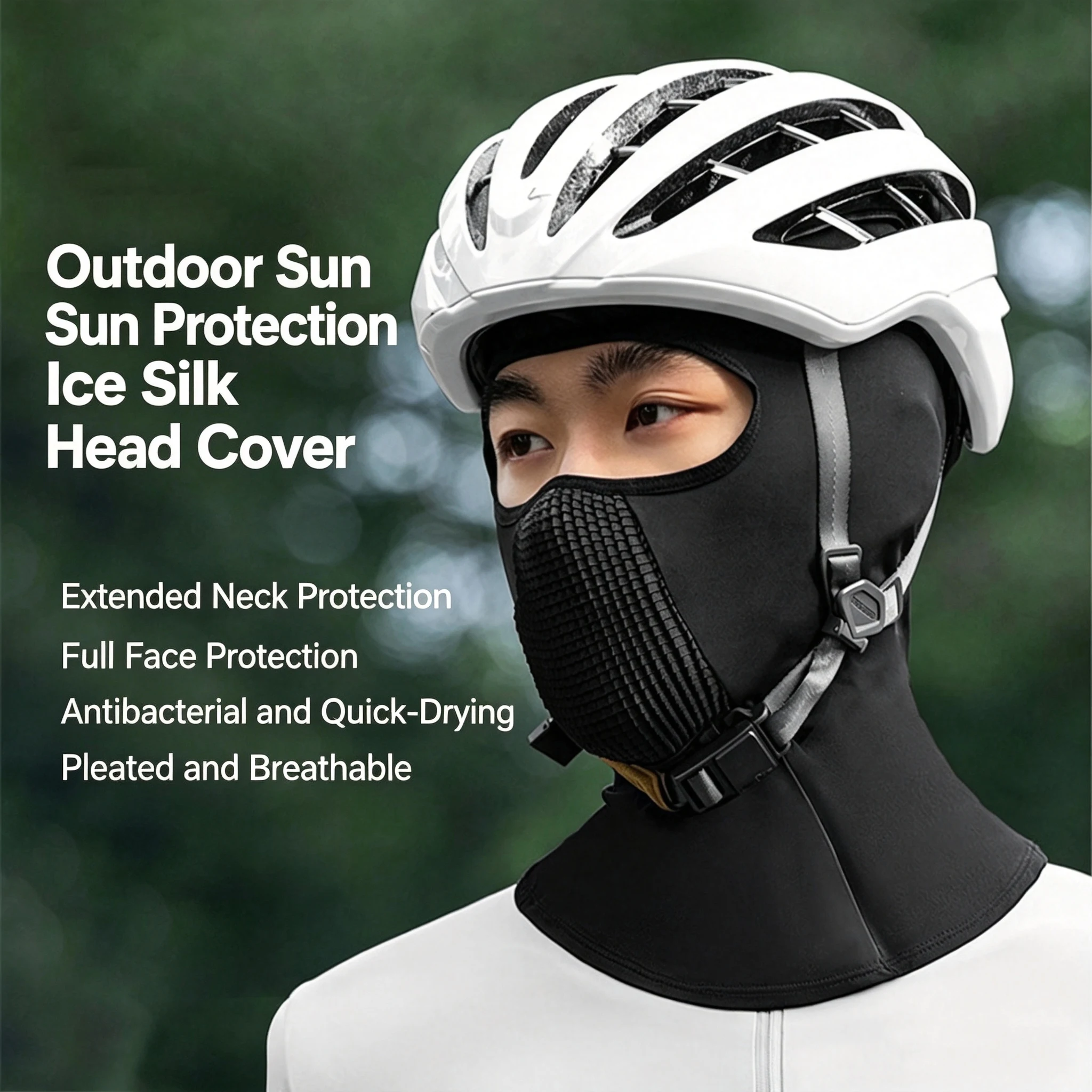 Sports Cycling Headgear Men's Sun Protection Uv Protection Mask Road Bike Helmet Lining Hiking Breathable Ice Silk Mask New