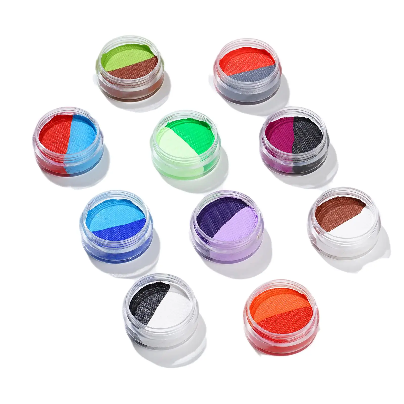 10g Face Paint Water-Based Activated Eyeliner Split Rainbow Cake  Body Painting Dual Colors Eyeliner Supplies Eye Makeup