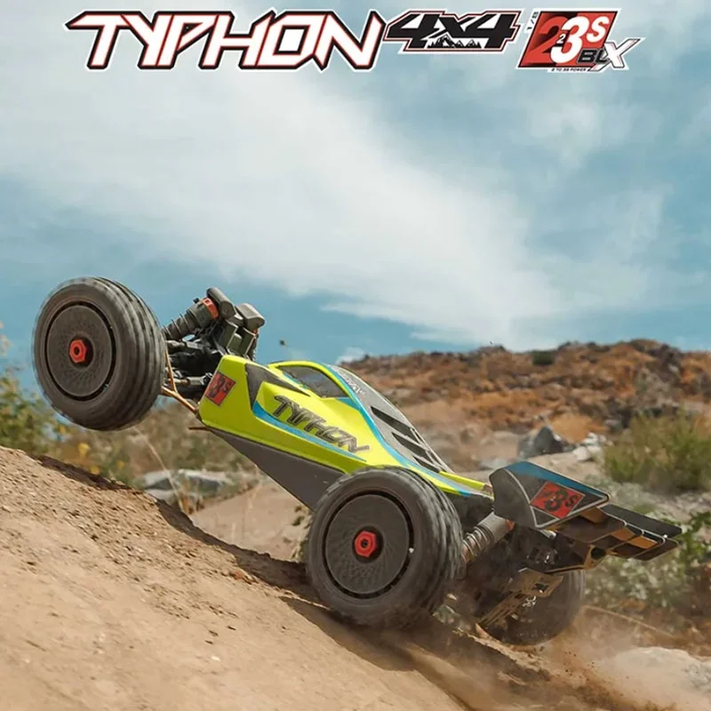 Simulação proporcional do modelo de veículo de escalada off-road de alta velocidade com controle remoto sem escova Typhoon 3s com tração nas quatro rodas