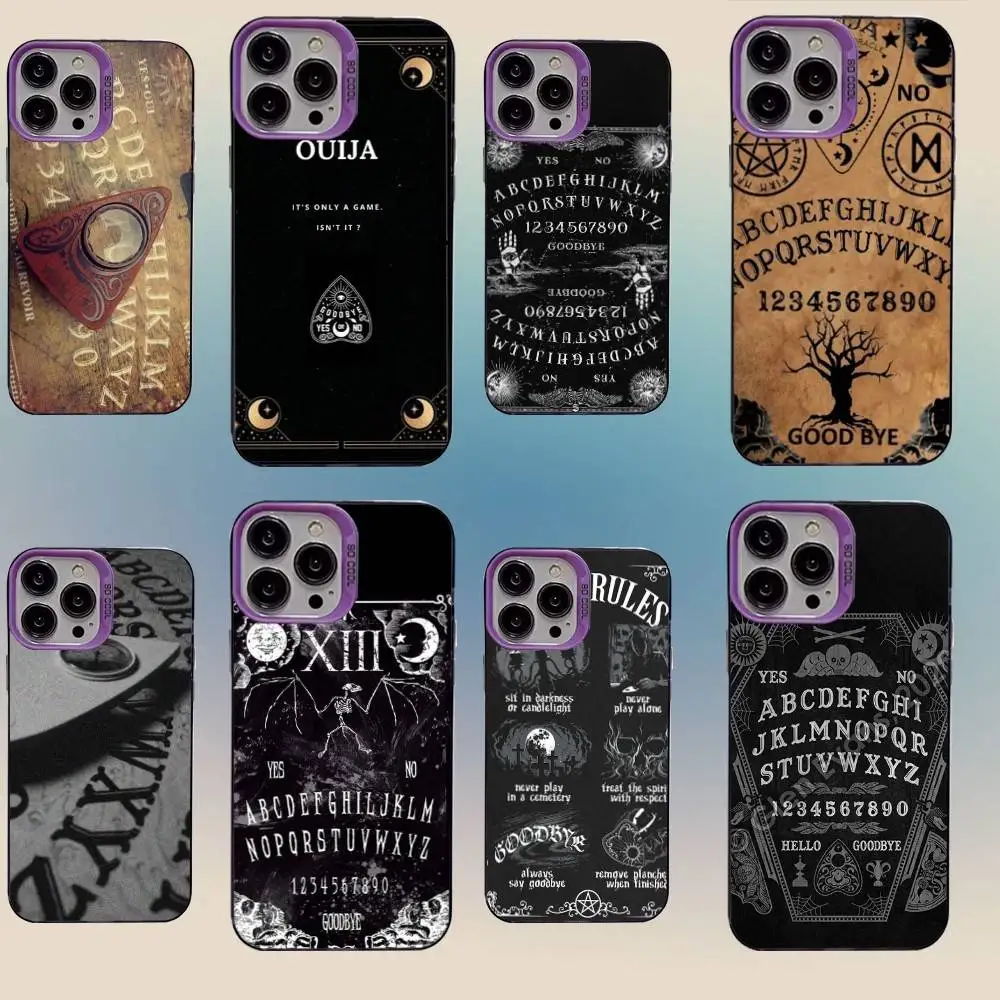 

Ouija Board Phone Case For iPhone 16,15,14,13,12,11,Mini,Pro,SE,MAX,plus,Purple Matte Silicone Cover