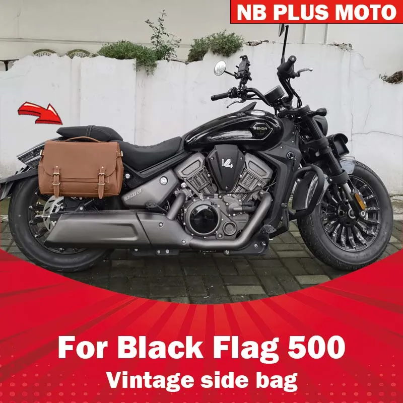 

【Premium】For BlackFlag 500 side bag, vintage motorcycle fuel tank hanging bag, leather motorcycle travel tool bag, rear seat tai