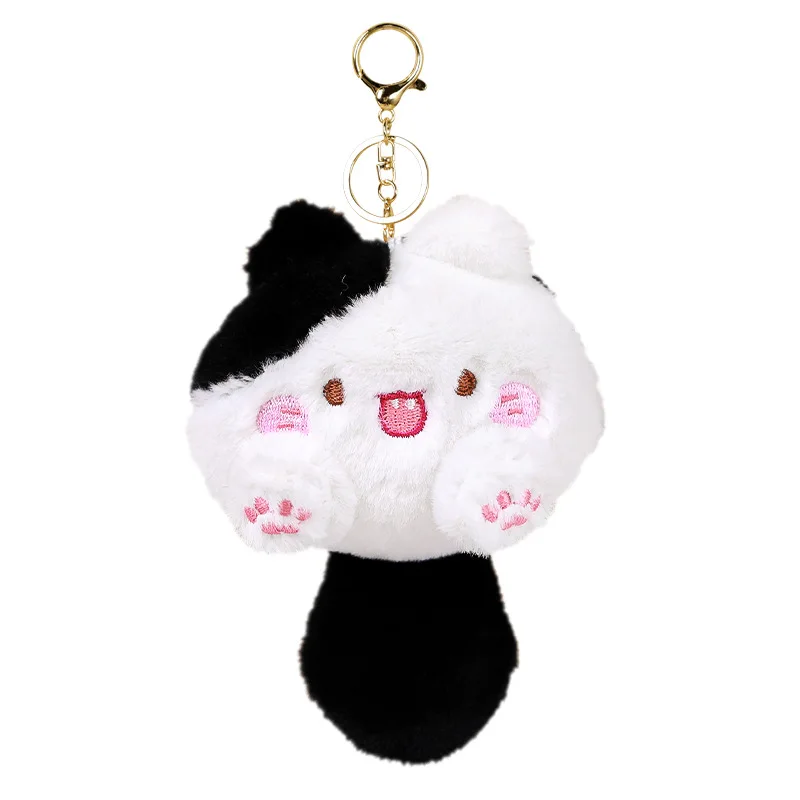 Kawaii Cartoon Cat Plush Keychain Cute White Kitten Stuffed Doll Backpack Pendant Soft Plush Toy Gift For Girls Kids view 5
