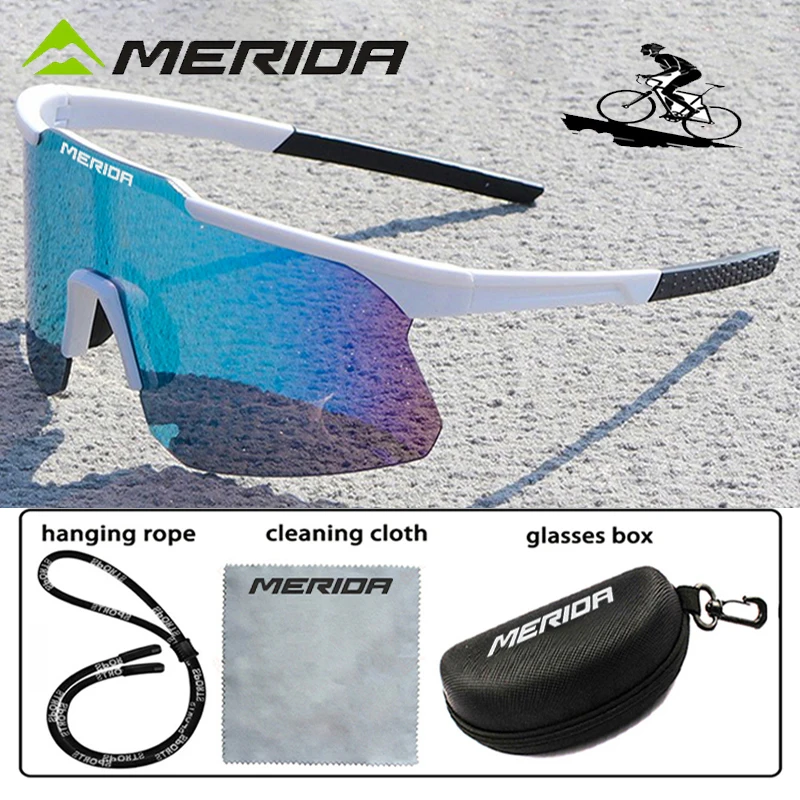 Merida-gafas de sol deportivas para hombre y mujer, lentes con protección UV400 para ciclismo de montaña y carretera, con estuche