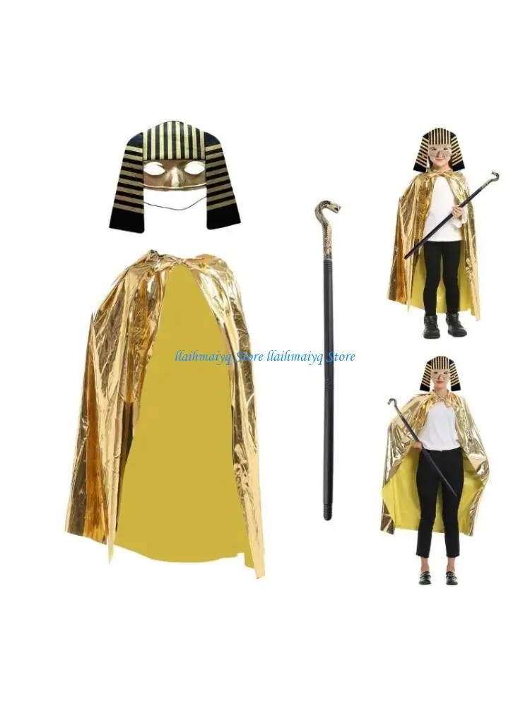 

573b египетский фараонский костюм Золотой плащ для египетской маски венецианцы маска фараон для одежды на Хэллоуин.