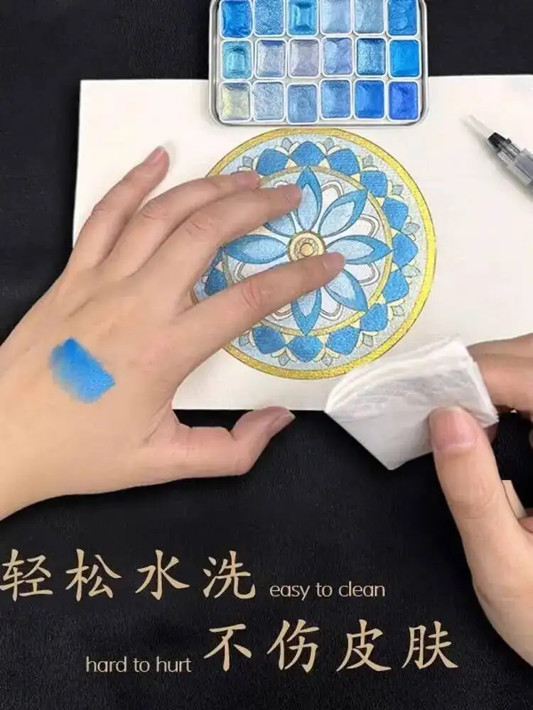 

Qixia 18 цветов перламутровые акварельные пигменты минеральные пигменты твердая акварель дизайн ногтей цветочная упаковка глина окрашивание 1 мл