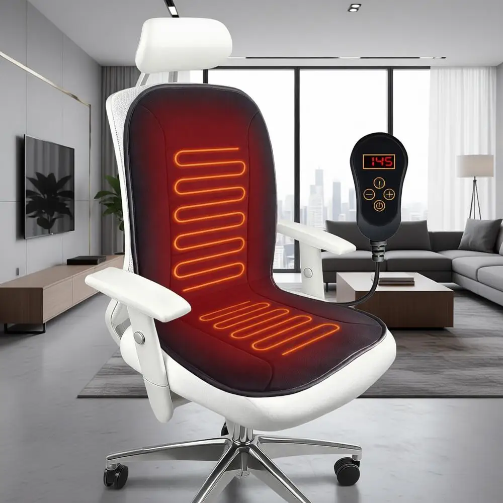 

Adjustable 7-Level Heating Seat Cushion for Back, Lumbar, Hip, and Thigh Support - Ideal for Cold Weather Comfort