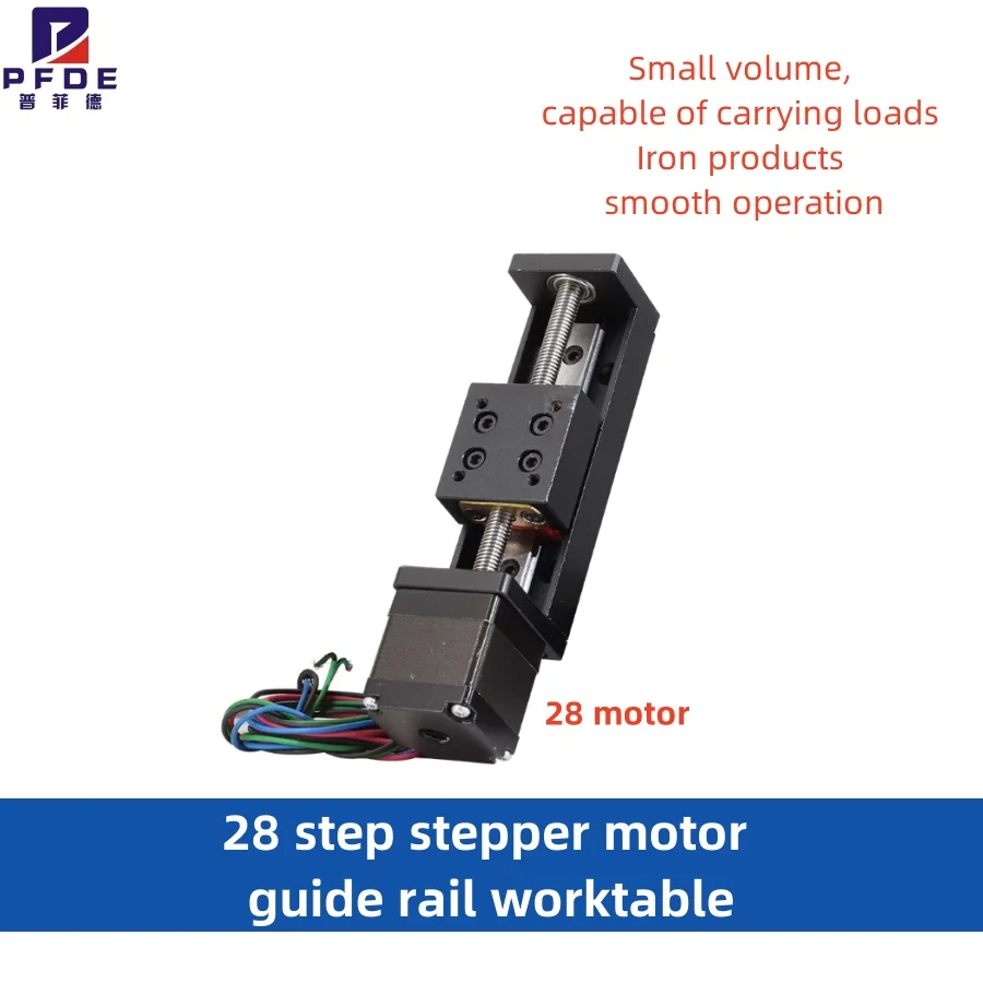 Mini T-type Sliding Table Rail Linear Rail Stage 50-300mm Stroke Nema11 28mm Stepper Motor for XYZ Axis CNC 3D Printer