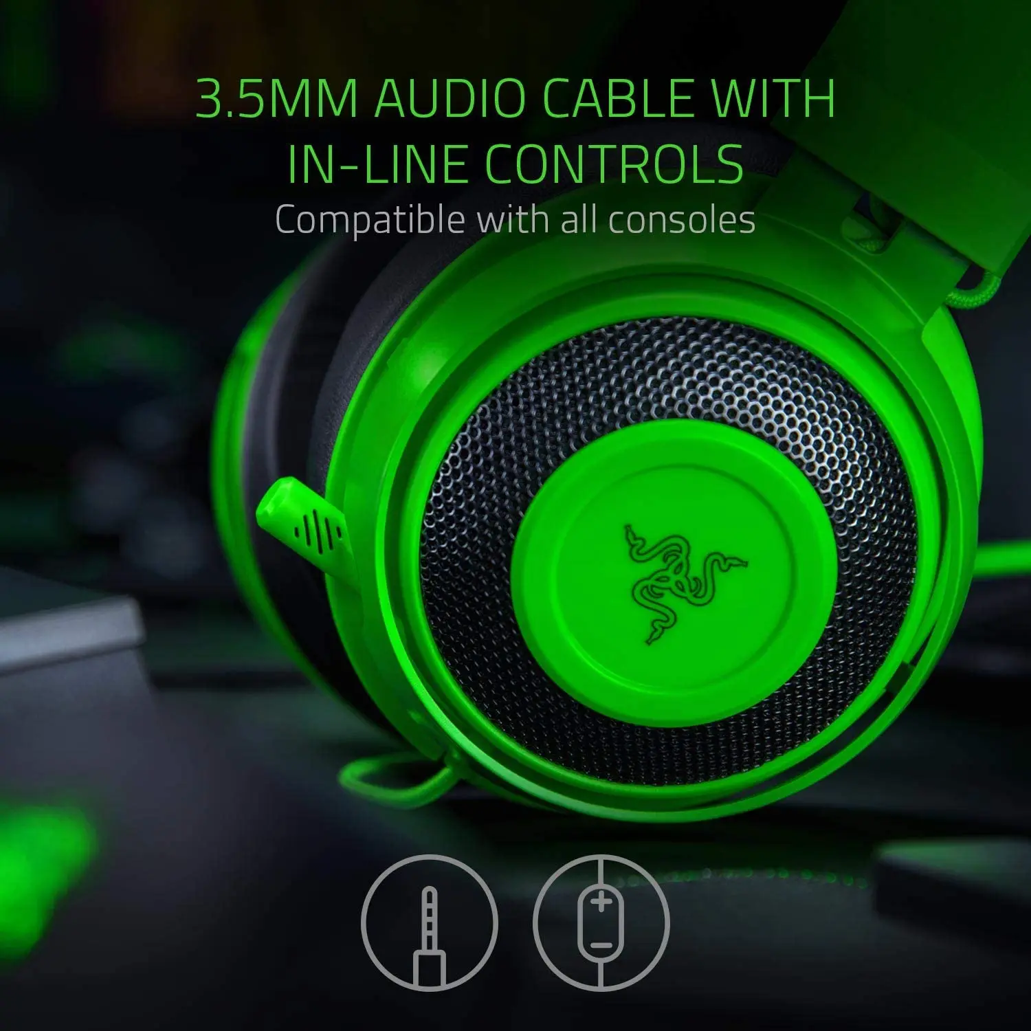 سماعة الألعاب Razer Kraken Pro V2: لأجهزة الكمبيوتر الشخصية، PS4، PS5، Switch، Xbox One، Xbox Series X & S، Nintendo swithch Mobile 3.5 ملم Audio #4