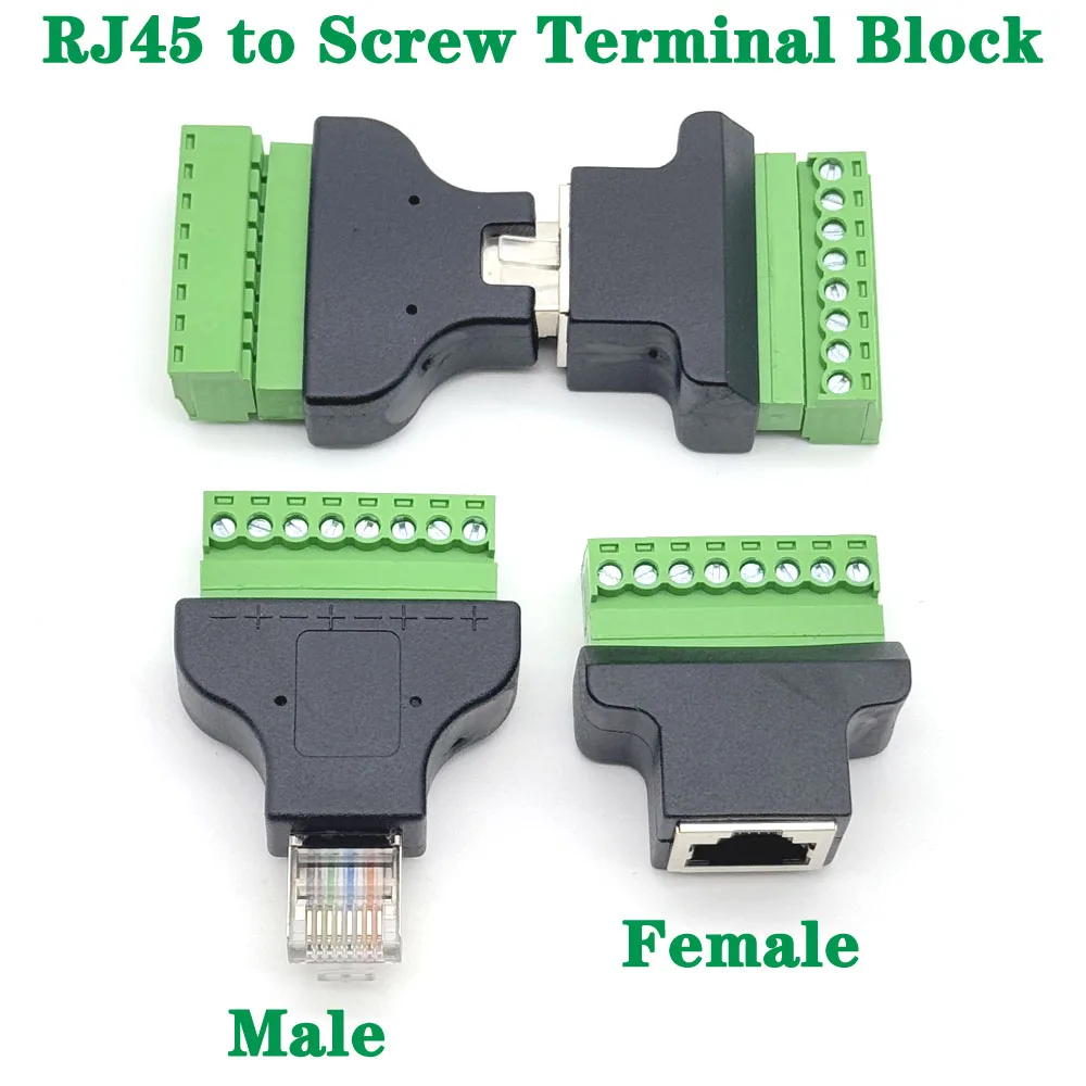 

RJ45 Male To Screw Terminal Adaptor RJ45 Female To 8 Pin Connector RJ45 Splitter For CCTV DVR CCTV Accessories