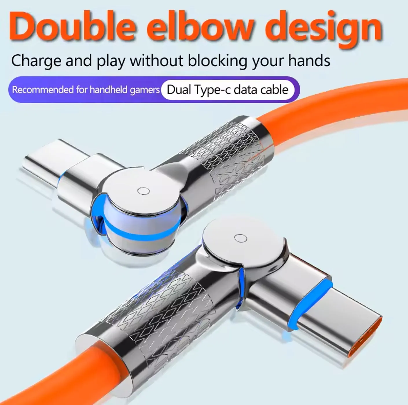 180 degree rotate quick charge PD 60W usb c to usb c data cable for iphone 15 android phone use