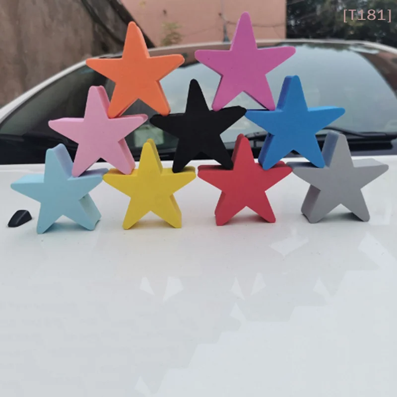 [E] 1Pc Colorful five-pointed star car antenna pen topper aerial EVA ball decor