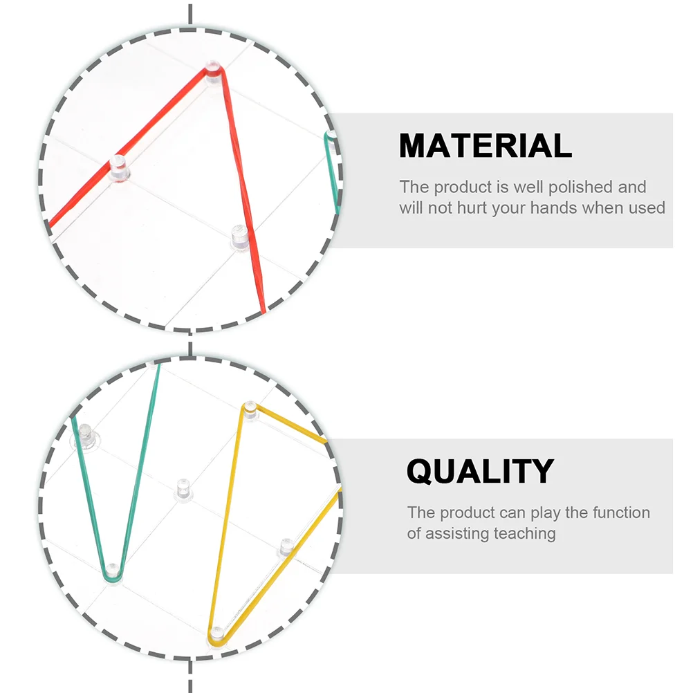 

3 Geometry Pegboards 20x20cm Transparent Plastic Nail Plates Math Teaching Props Geometric Shape Boards Kids Educational Toys