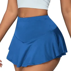 New Women's Sexy Solid Color High Waist Mini Skirt Sports Shorts Skirts
