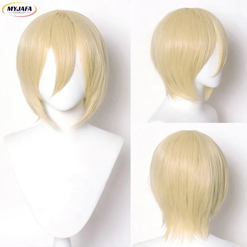 Cy30cm Cosplay Wig Short Straight Multi-color Basic Unisex Wig Heat Resistant Synthetic Hair Halloween Party Wigs + Wig Cap