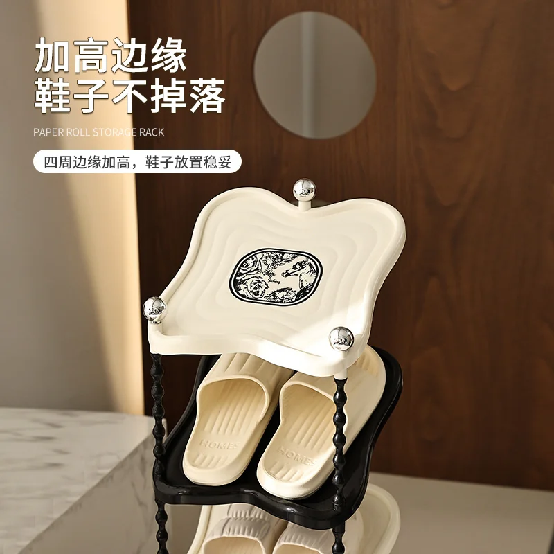 Custom. Zunmuse Vintage Style Shoe Rack Home Entrance Large Capacity 2025 New Multi-layer Folding Shoe Rack Storage Artifact