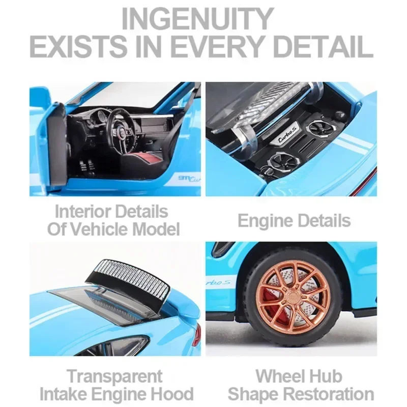 1:32 911 Turbo S Alloy Racing Car Model Diecasts Toy Vehicles Metal Sports Supercar Model For Kids Childrens Toys Gifts