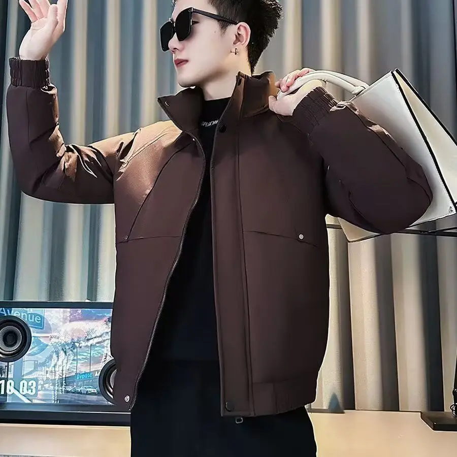 

Повседневная мужская куртка с воротником, весенне-осенняя корейская версия, модная брендовая верхняя одежда для отдыха, легкая матурированная подставка
