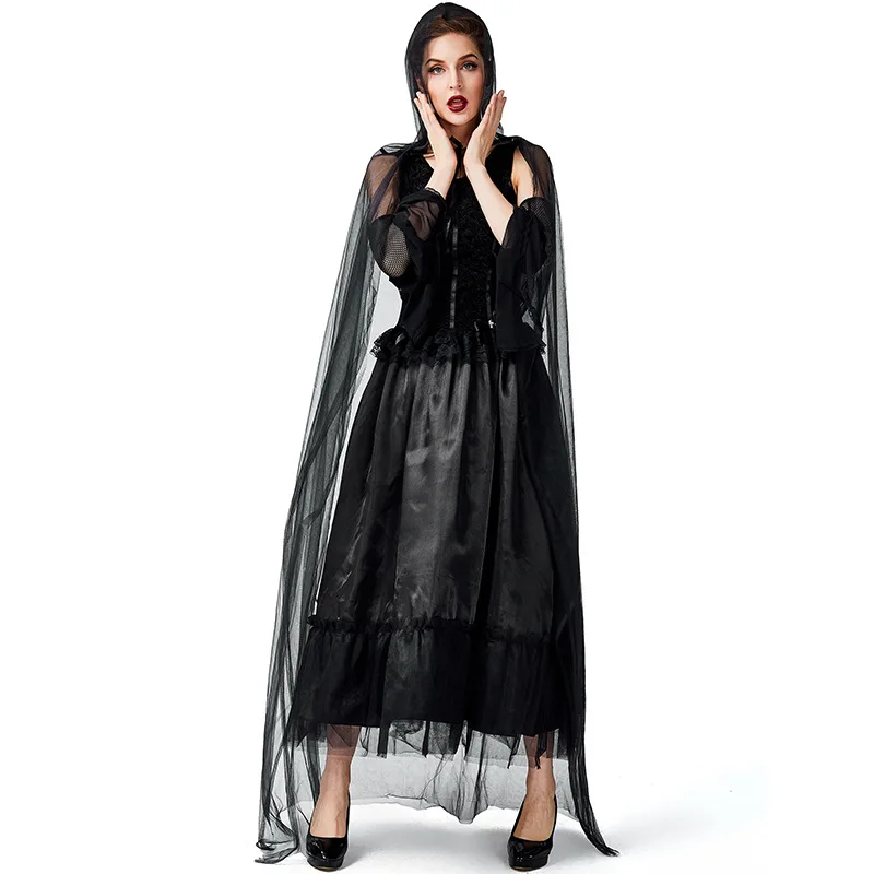 loween Par Witch Cosplay Dr Mantello k Witch Role-plang Abbigliamento Costume da donna Costume di scena etnico