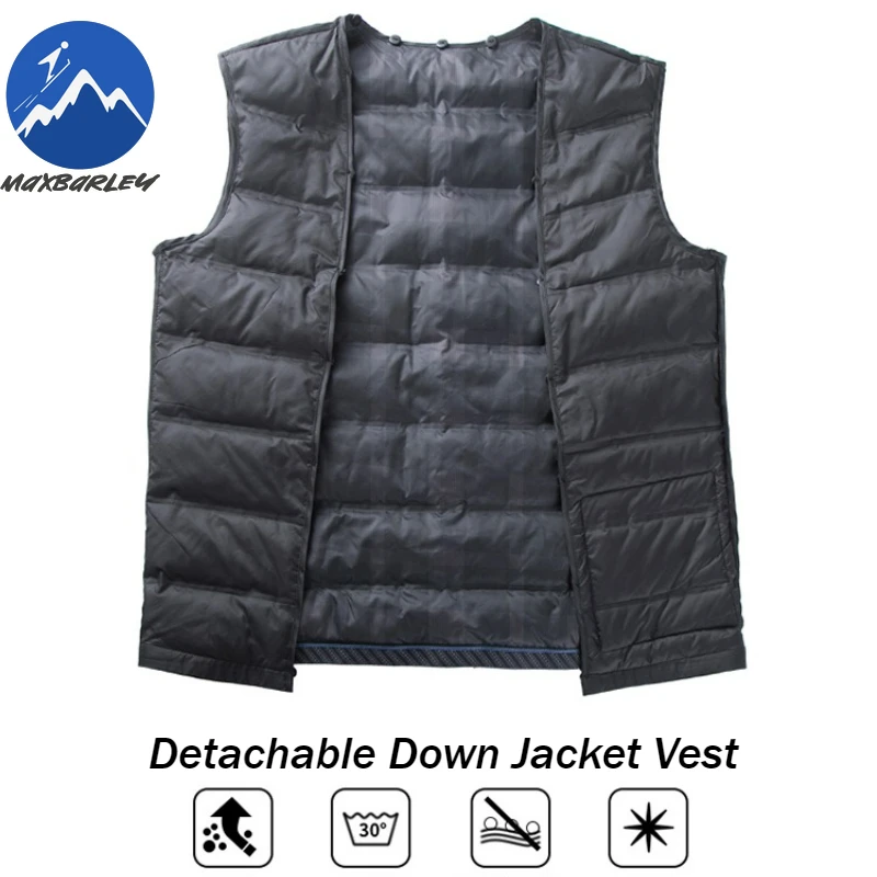 Maxbarley Wool Coat Men Designer Luxury Detachable Duck Down Jacket Warm Vest Winter 2025 New Mid-length Woolen Trench Overcoat