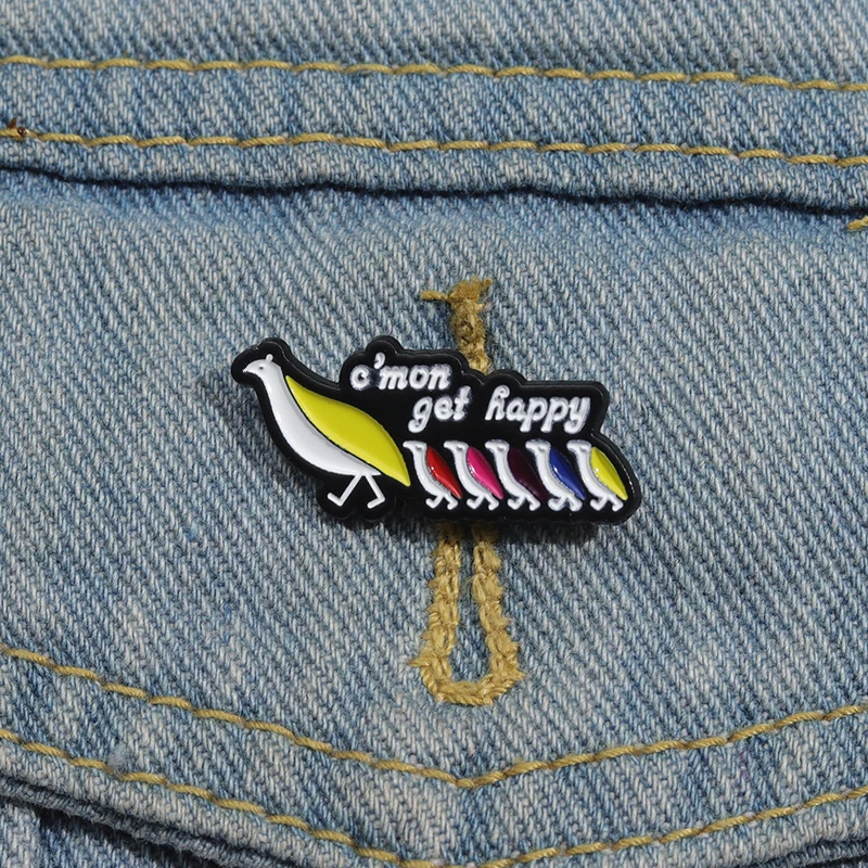 O'mon Get Happy Enamel Pin Vintage 1998 The Partridge Family Art Brooch Lapel Badge Jewelry Decorate Gifts For Friends image 2