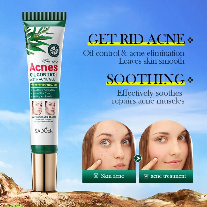 All English Tea Tree Acne Removing and Oil Controlling gel Moisturizing Mild Acne Printing gel