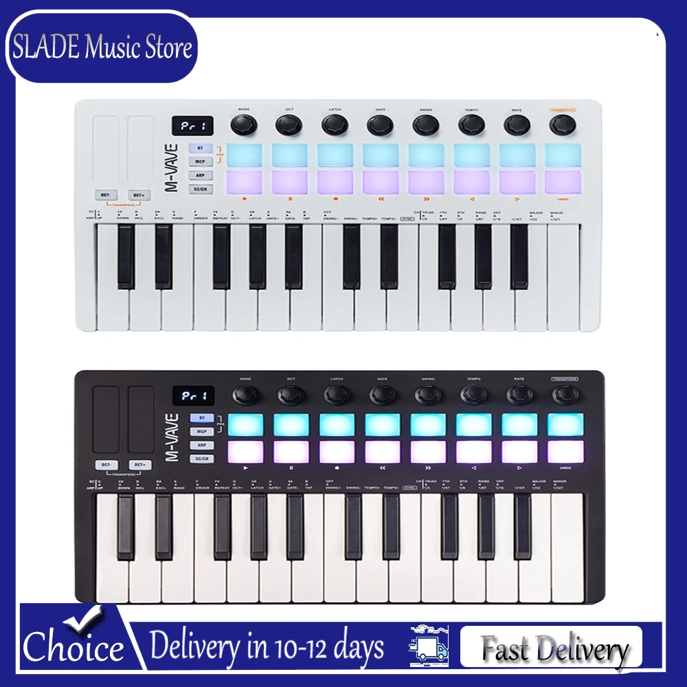 M-VAVE SMK-25 II MIDI Controller Keyboard|25 Semi-Weighted Keys/16