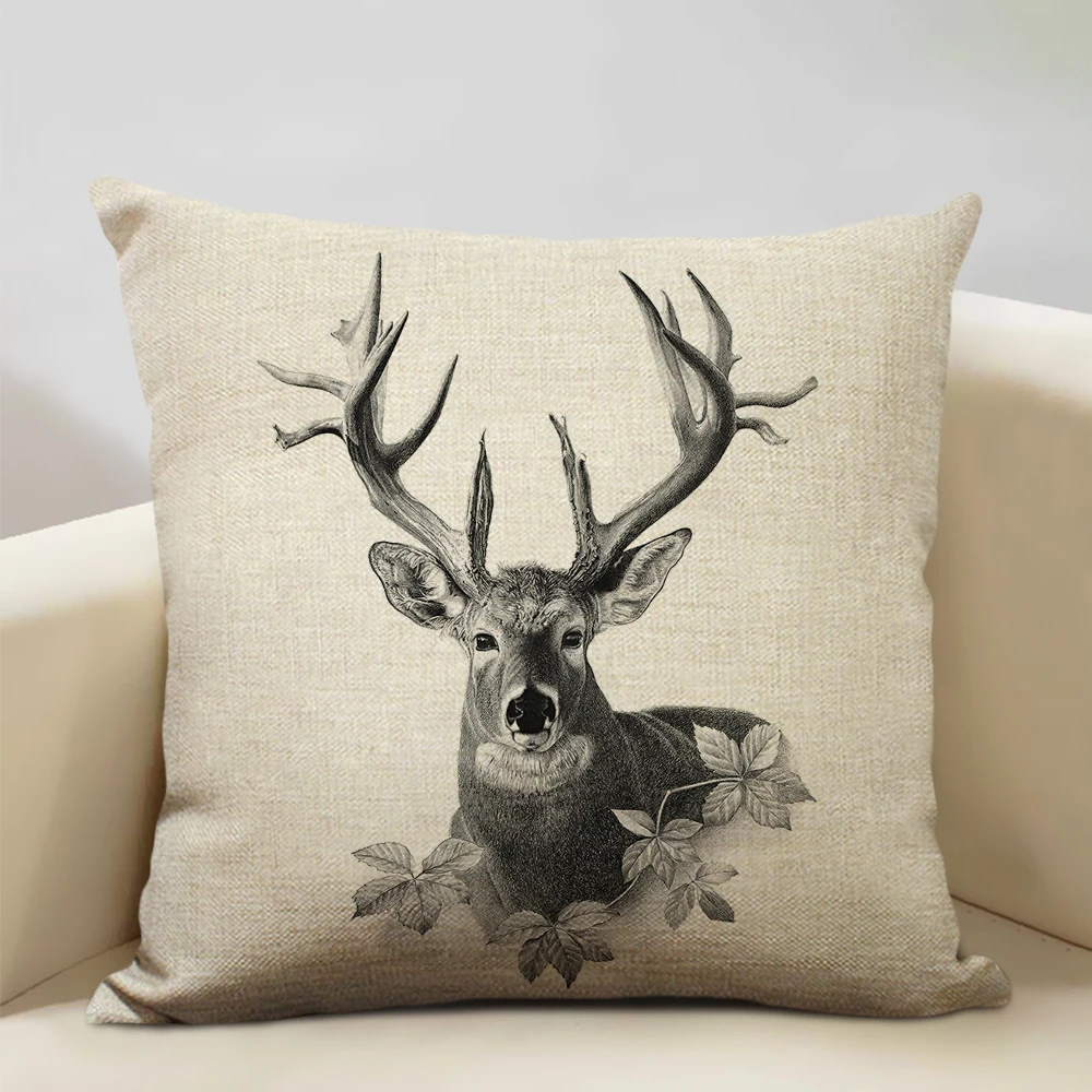 Fodera per cuscino con ritratto di animale, modello leone, tigre e orso, divano per la casa, federa decorativa in bianco e nero, regalo per bambini