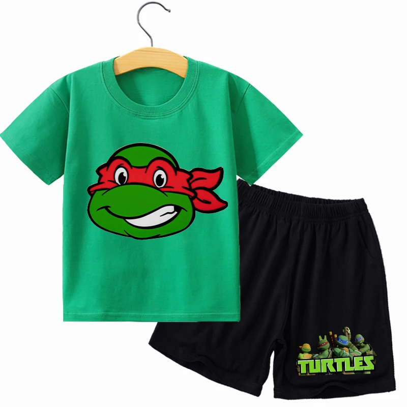 Teenage Mutant Ninja Turtles Children T Shirt Anime Printed T Shirts Baby Boys Short Sleeve Tracksuits Summer Kids Clothing view 6